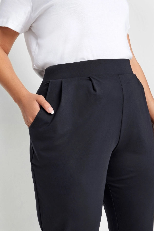 Büyük Beden Cepli Beli Lastikli Likralı Dar Paça Streç Pantolon 303214 Vervegrand