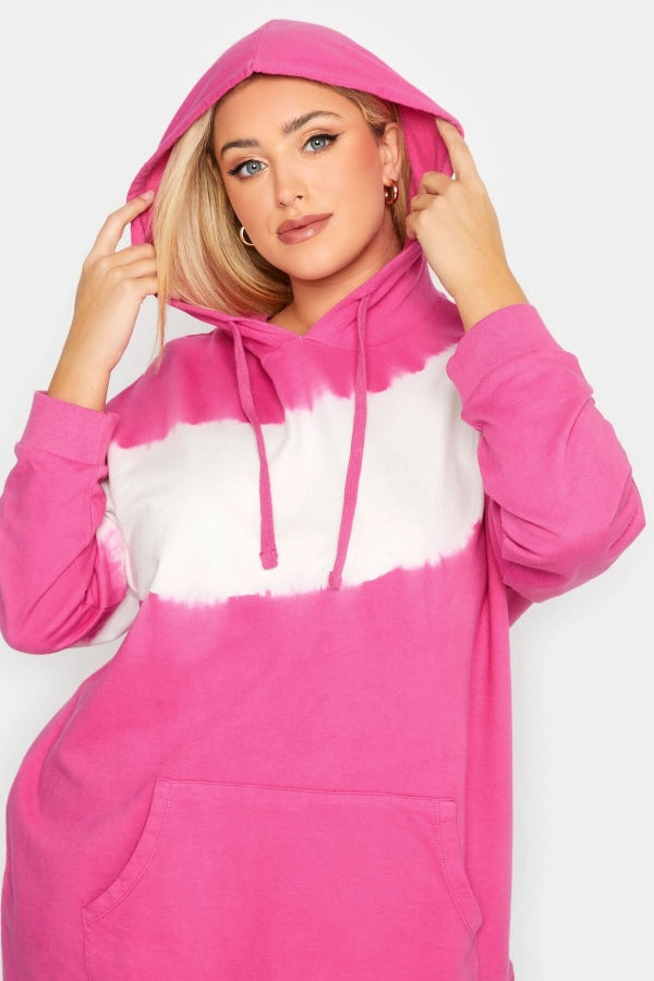Büyük Beden Batik Desenli Önü Cepli Kapüşonşlu Sweatshirt 301593 Vervegrand