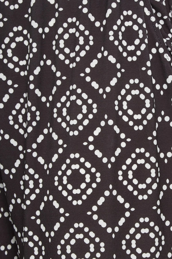 Büyük Beden Beli Lastikli Cepli Desenli Geniş Paça Pantolon 302291 Vervegrand