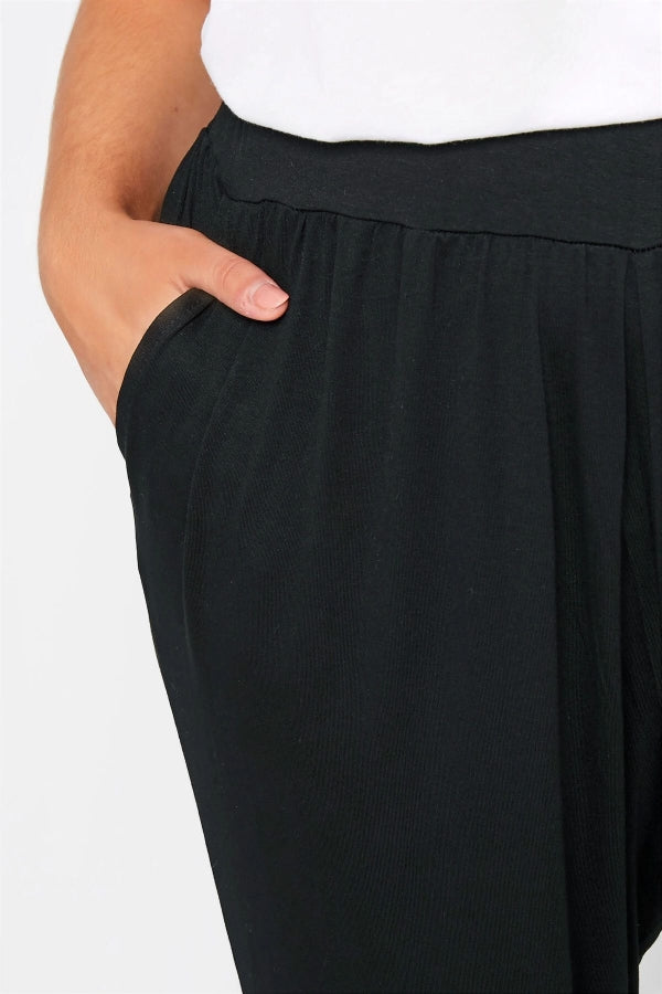 Vervegrand Siyah Jogger Pantolon Paça ve Cep Detayı