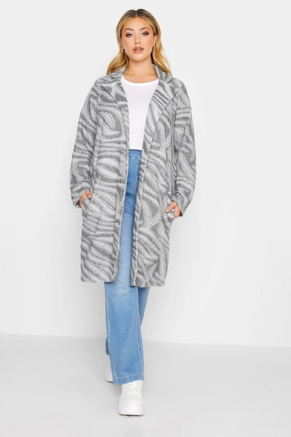 Büyük Beden Çift Düğmeli Cepli Uzun Kesim İnce Ceket 301659 Vervegrand