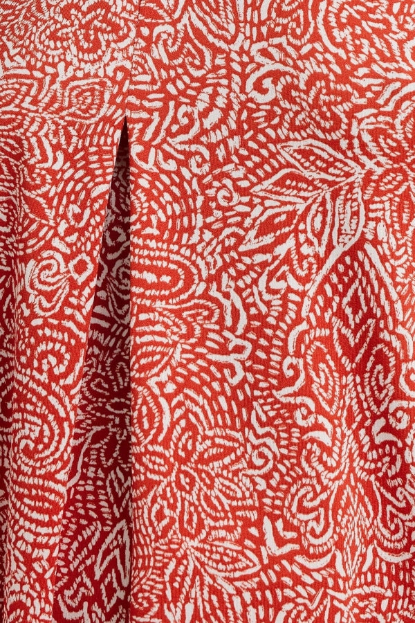 Büyük Beden V Yaka Çiçek Desenli Kısa Kollu T-shirt 322657 Vervegrand