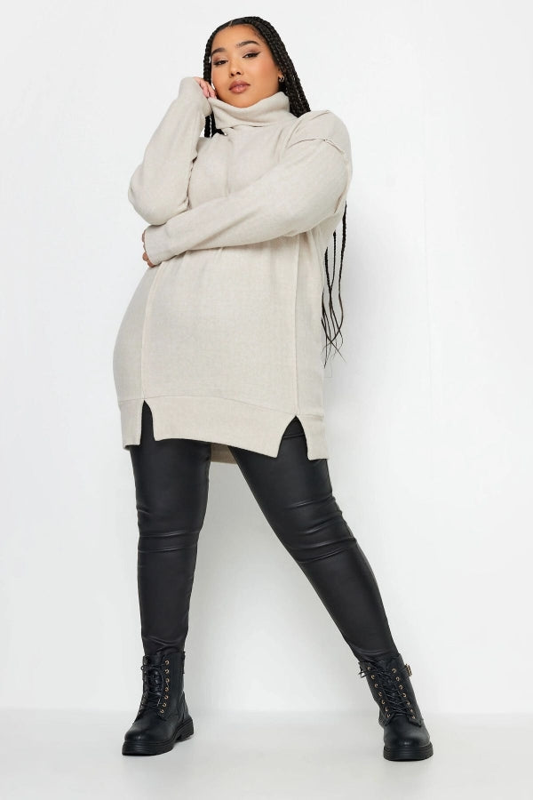 Büyük Beden Yumuşak Dokulu Uzun Kollu Balıkçı Yaka Kazak 302801 Vervegrand