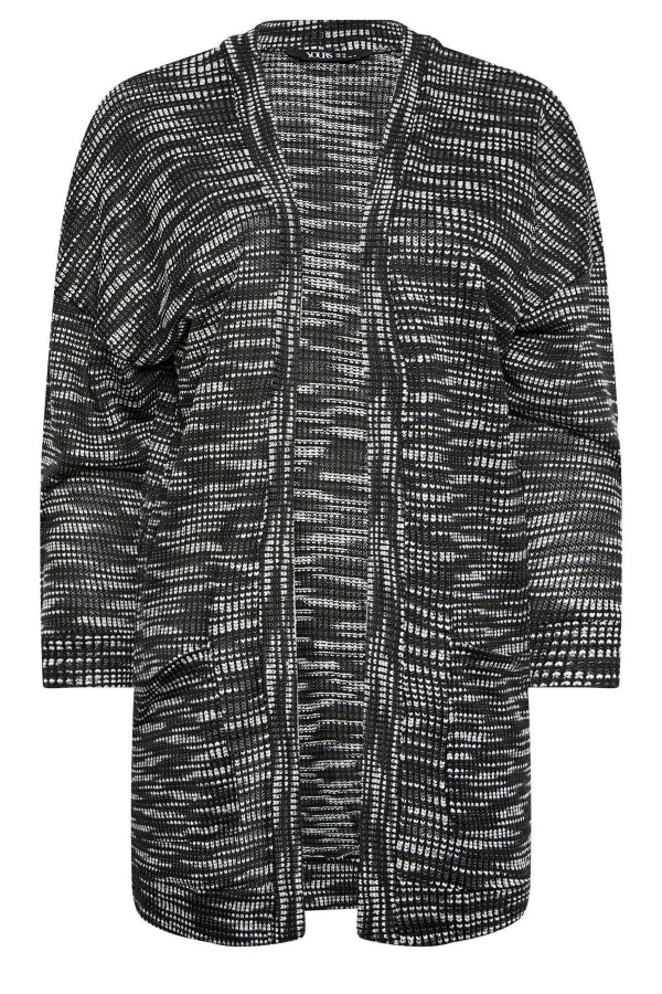 Büyük Beden Yanları Cepli Uzun Kollu Kontrast Örgü Hırka 302593 Vervegrand