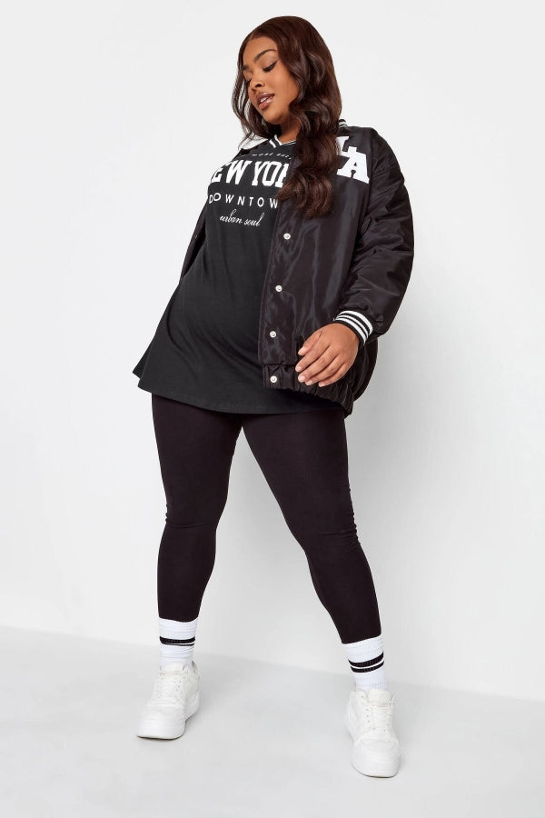 Büyük Beden Önü Baskılı V Yaka Yarım Kollu Uzun Kesim T-Shirt 302504 Vervegrand