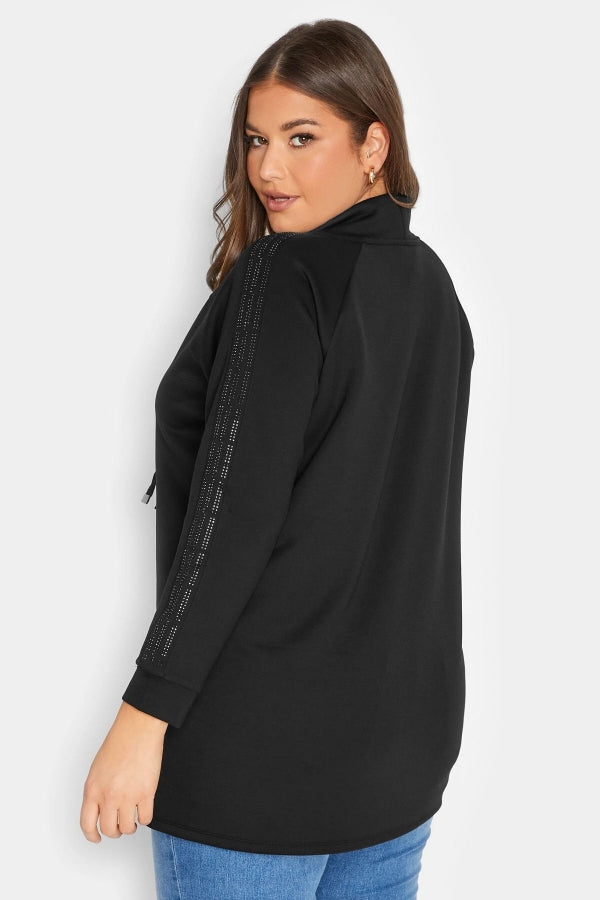 Vervegrand büyük beden kadın sweatshirt siyah günlük kombin