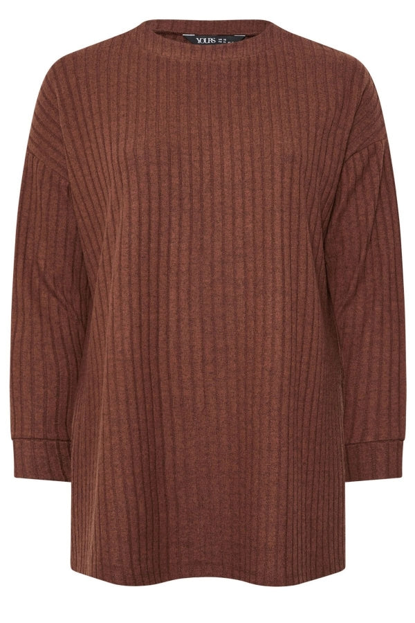 Büyük Beden Bisiklet Yaka Uzun Kollu Fitilli Yırtmaçlı Kazak 322189 Vervegrand