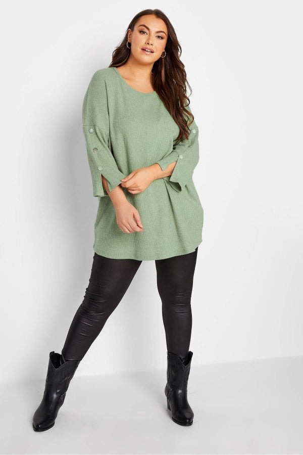 Büyük Beden Bisiklet Yaka Yarım Kollu Düğme Detaylı Bluz 301701 Vervegrand