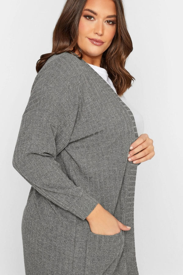 Büyük Beden Önü Kapamasız Cepli Midi Boy Hırka 301752 Vervegrand