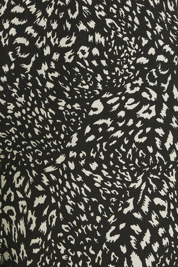 Büyük Beden Desenli Bol Kesim Likralı Kapri Pantolon 302435 Vervegrand