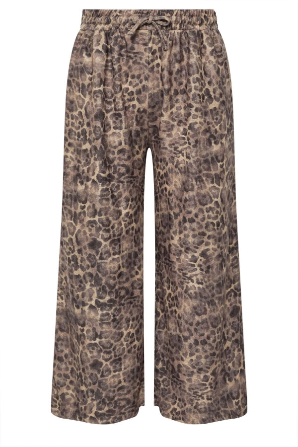 Büyük Beden Bol Paça Cepli Leopar Desenli Beli Lastikli Eşofman Altı 322193 Vervegrand