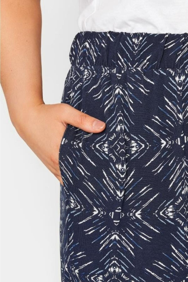 Büyük Beden Dar Paça Bilek Üstü Kısa Kesim Desenli Cepli Pantolon 144782 Vervegrand