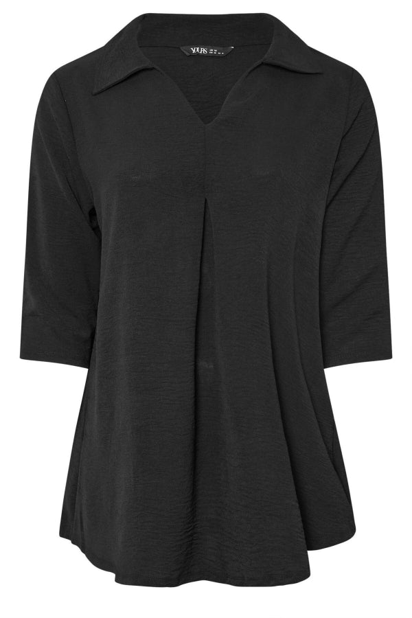 Büyük Beden V Gömlek Yaka Yarım Kollu Salaş Bluz 303922 Vervegrand