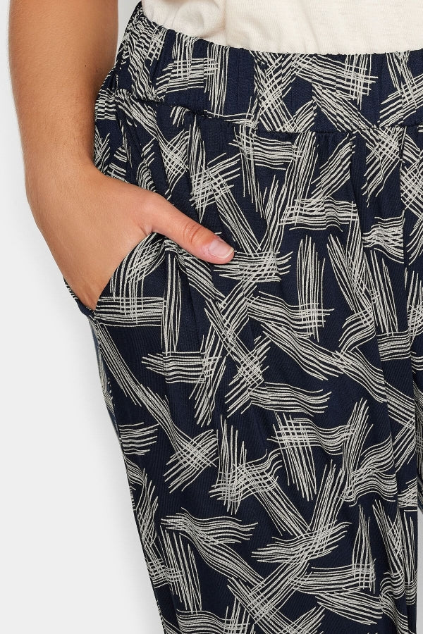 Büyük Beden Dar Paça Desenli Cepli Havuç Kesim Likralı Pantolon 302449 Vervegrand