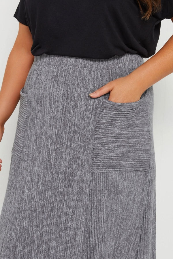 Büyük Beden Beli Lastikli Önden Cepli Fitilli Maxi Etek 303899 Vervegrand