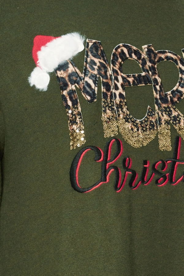 Rahat Kesim Büyük Beden Yılbaşı Temalı Sweatshirt