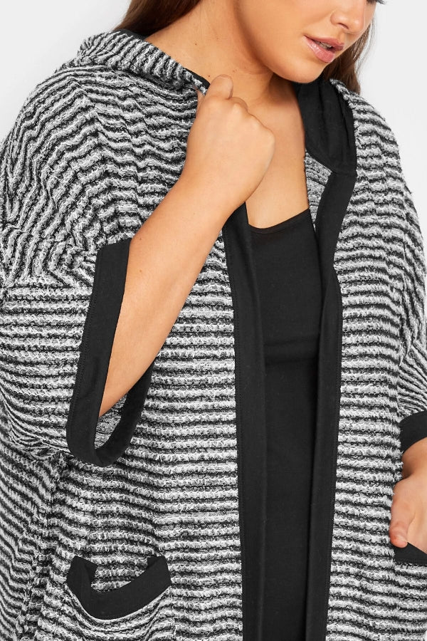 Büyük Beden Kapüşonlu Cep Detaylı Yarasa Kol Hırka 301677 Vervegrand