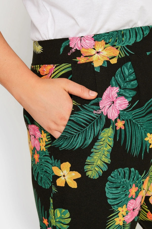 Büyük Beden Dar Paça Desenli Cepli Havuç Kesim Likralı Pantolon 143447 Vervegrand