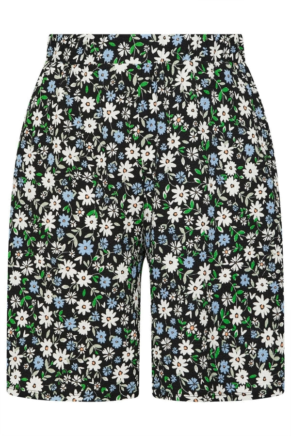 Büyük Beden Beli Lastikli Desenli Bol Kesim Likralı Cepli Şort 145288 Vervegrand