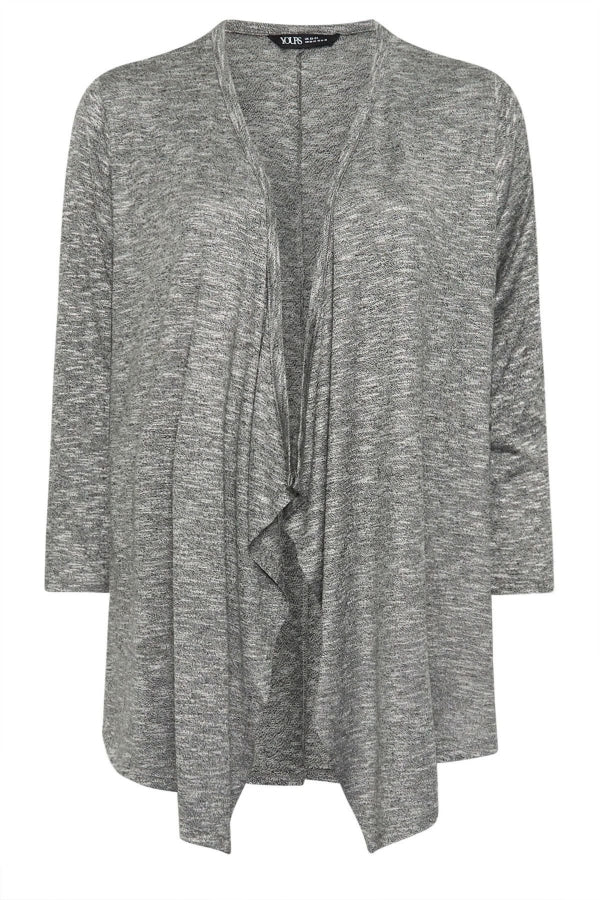 Büyük Beden Önü Kapamasız Uzun Kollu Asimetrik Kesim İnce Hırka 303637 Vervegrand