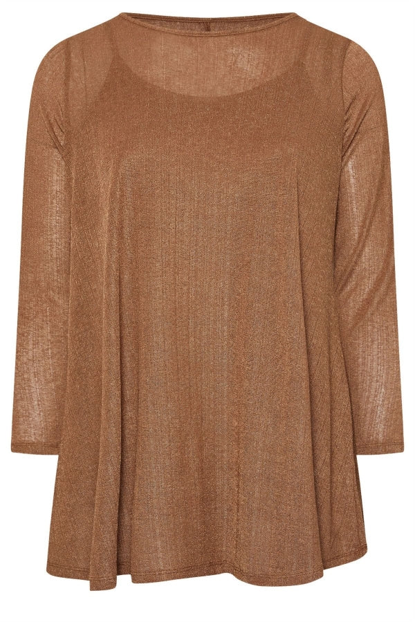 Büyük Beden Bisiklet Yaka Uzun Kollu İnce Mevsimlik Bluz 303616 Vervegrand