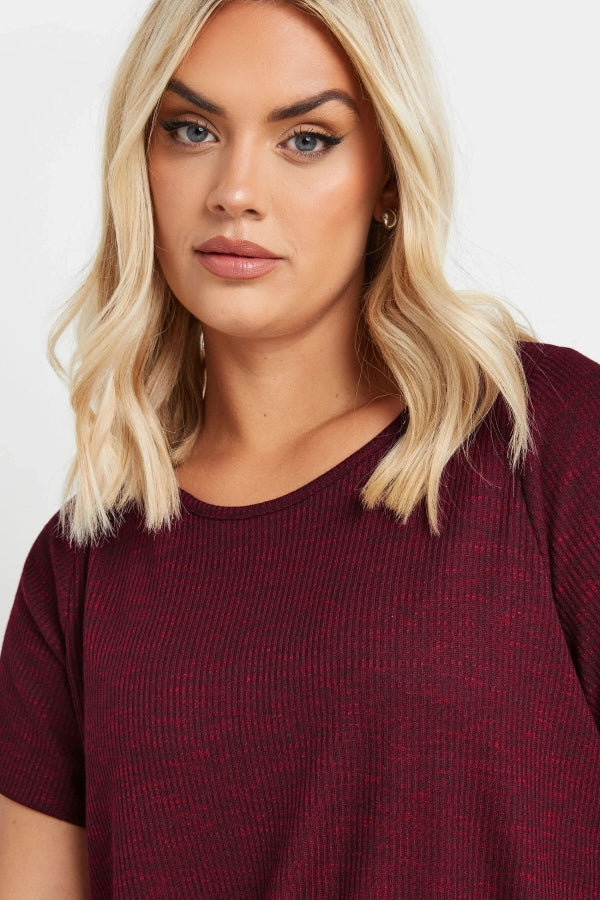 Büyük Beden Bisiklet Yaka Yarım Kollu Fitilli İnce Bluz 303619 Vervegrand