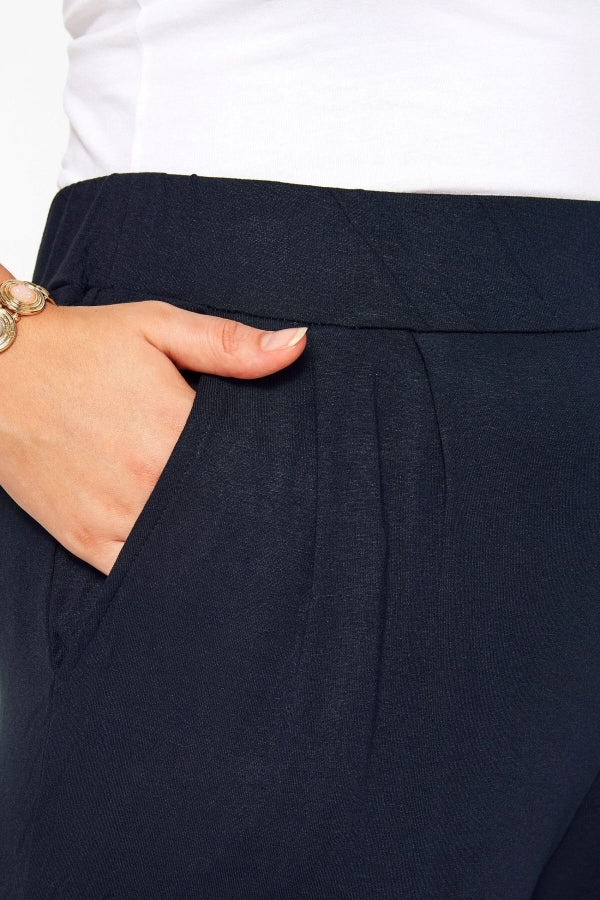 Büyük Beden Cepli Beli Lastikli Likralı Dar Paça Streç Pantolon 103368 Vervegrand