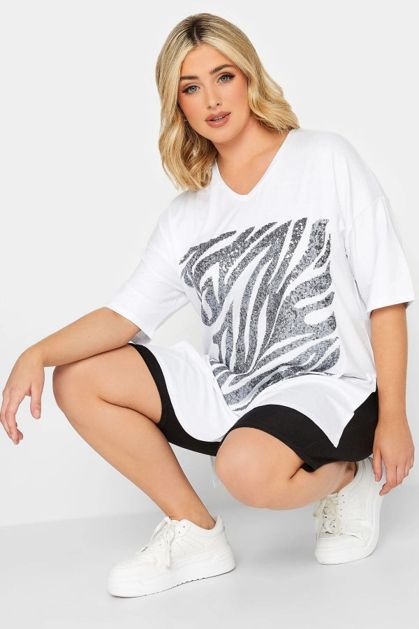 Vervegrand büyük beden t-shirt detaylı payet işlemeleri