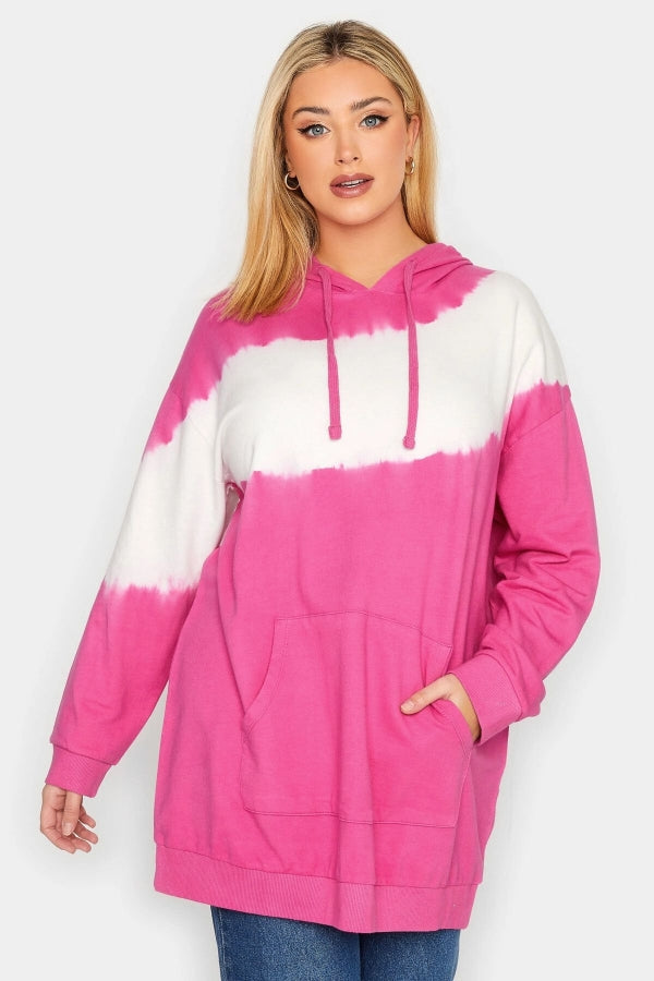 Büyük Beden Batik Desenli Önü Cepli Kapüşonşlu Sweatshirt 301593 Vervegrand