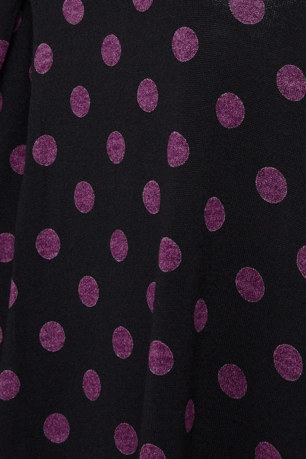 Büyük Beden Sıfır Kol Bisiklet Yaka Puantiye Desenli Bluz 302247 Vervegrand