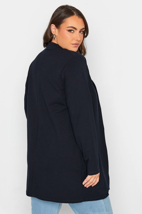 Büyük Beden Cepli Uzun Kollu Düğmesiz İnce Blazer Ceket 301320 Vervegrand