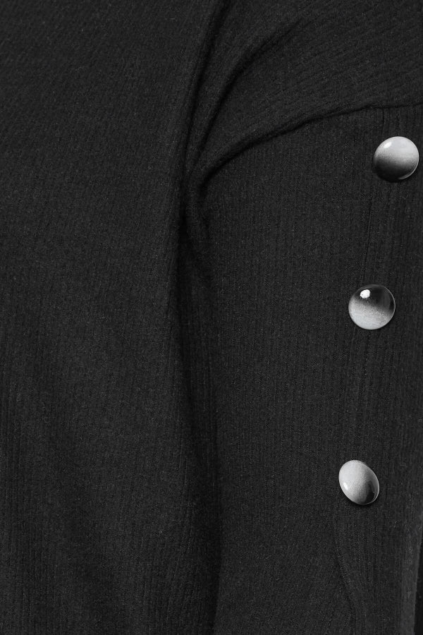 Büyük Beden Yumuşak Dokulu Bisiklet Yaka Düğme Detaylı Bluz 301785 Vervegrand