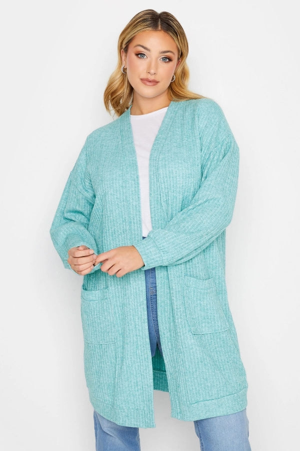 Büyük Beden Önü Kapamasız Cepli Midi Boy Hırka 301576 Vervegrand