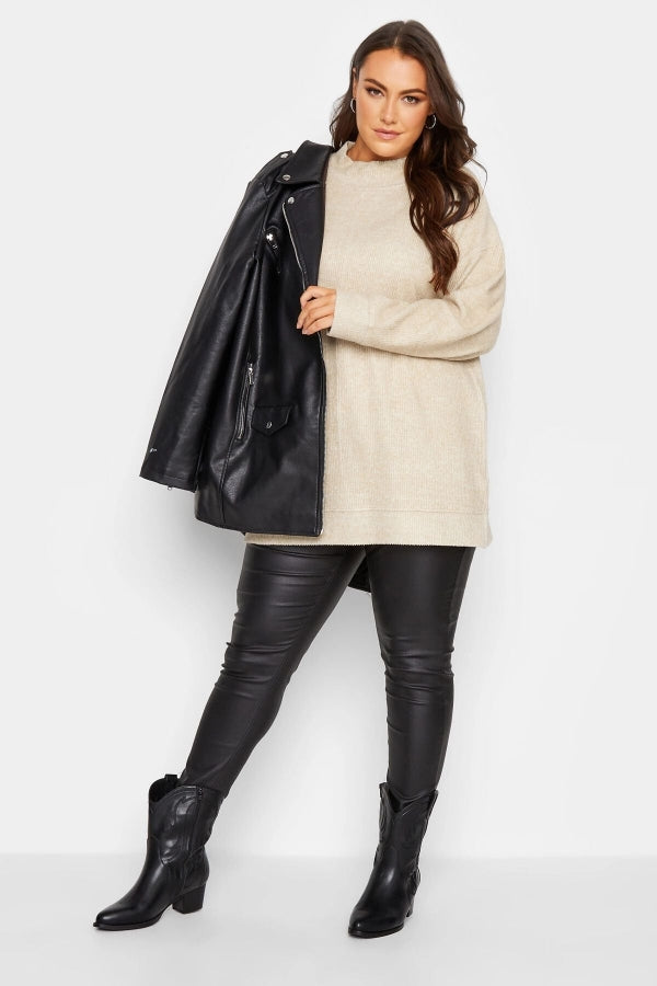 Büyük Beden Yarım Balıkçı Yaka Uzun Kollu Triko Kazak 301728 Vervegrand