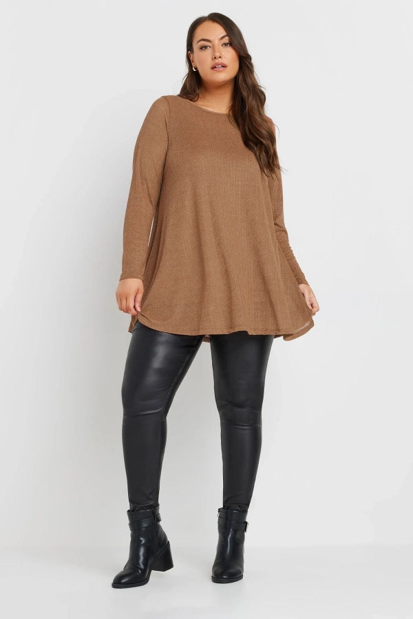 Büyük Beden Bisiklet Yaka Uzun Kollu İnce Mevsimlik Bluz 303616 Vervegrand