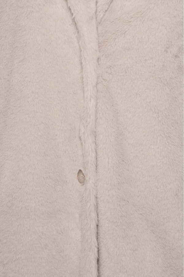 Büyük Beden Suni Kürk Uzun Kesim Cepli Düğmeli Kaban 301582 Vervegrand