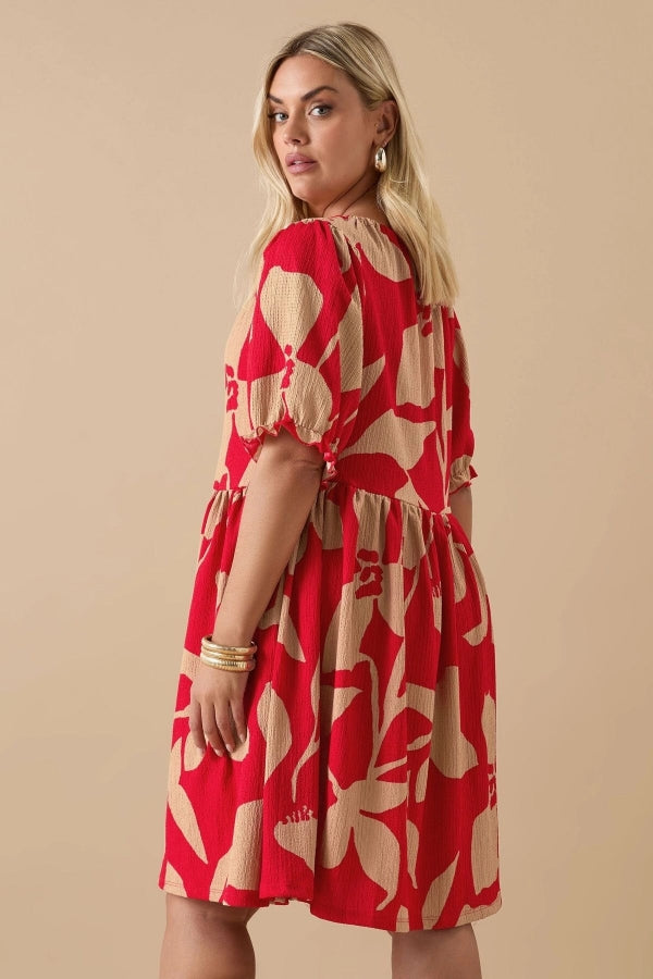 Büyük Beden V Yaka Bürümcük Kumaş Önü Bağlamalı Mini Elbise 304141 Vervegrand