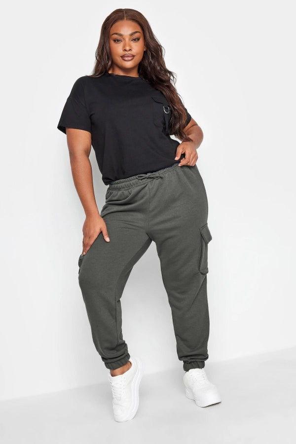Büyük Beden Beli ve Paçası Lastikli Cepli Kargo Jogger Pantolon 143569 Vervegrand
