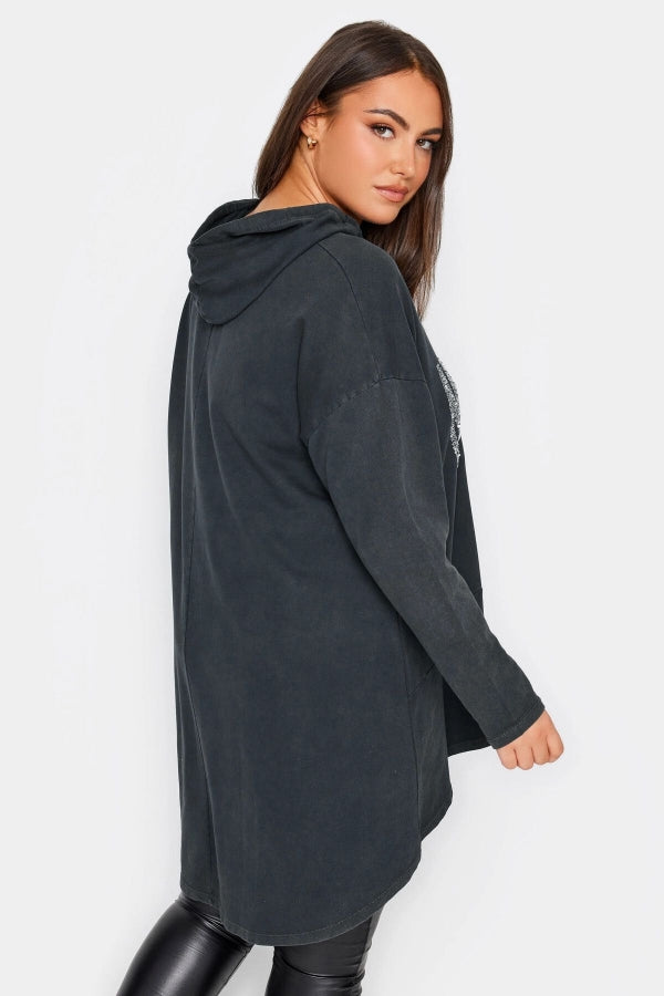 Vervegrand büyük beden sweatshirt detaylı kumaş görünümü