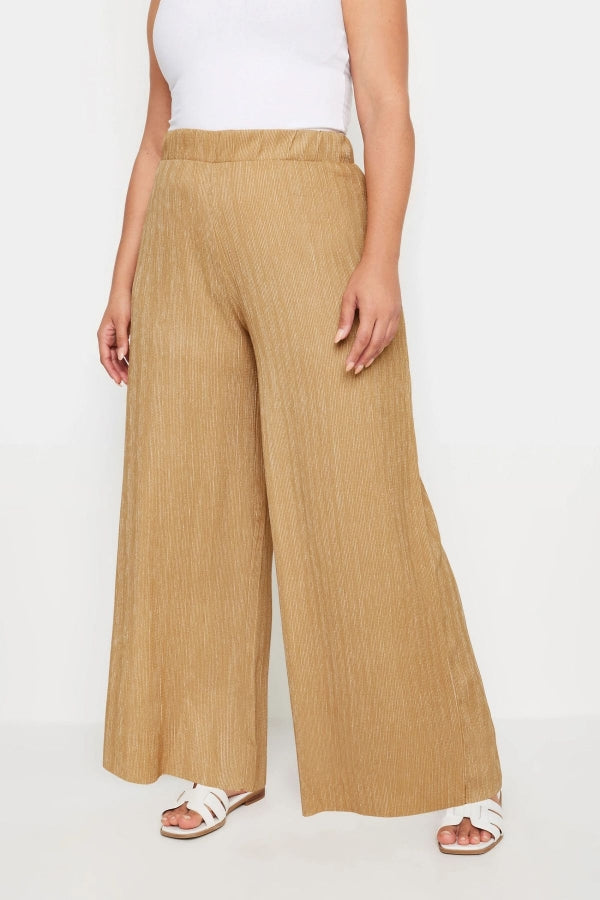 Büyük Beden Beli Lastikli Cepsiz Geniş Paça Pantolon 303312 Vervegrand