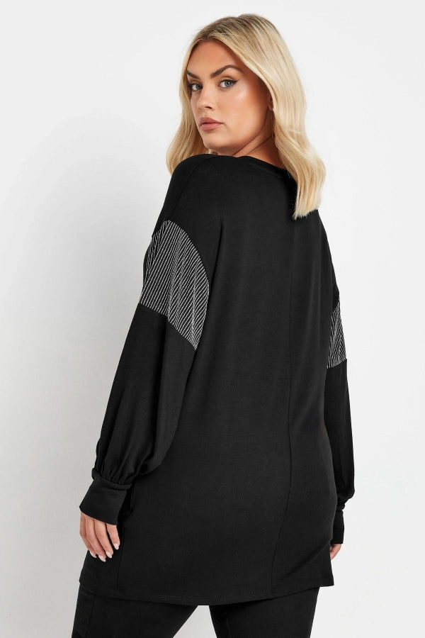 Büyük Beden Vervegrand Sweatshirt Kristal Taş İşlemeli