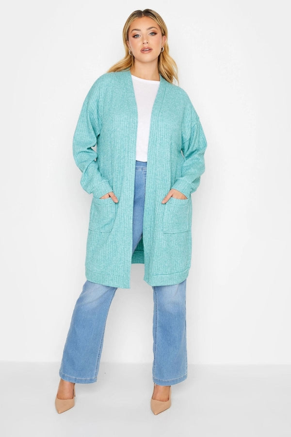 Büyük Beden Önü Kapamasız Cepli Midi Boy Hırka 301576 Vervegrand