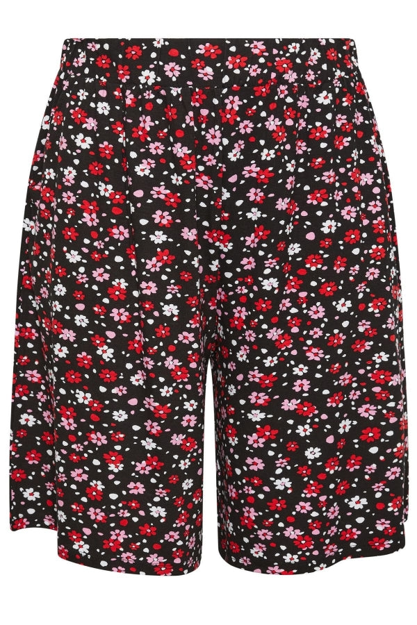 Büyük Beden Beli Lastikli Desenli Bol Kesim Likralı Şort 145049 Vervegrand