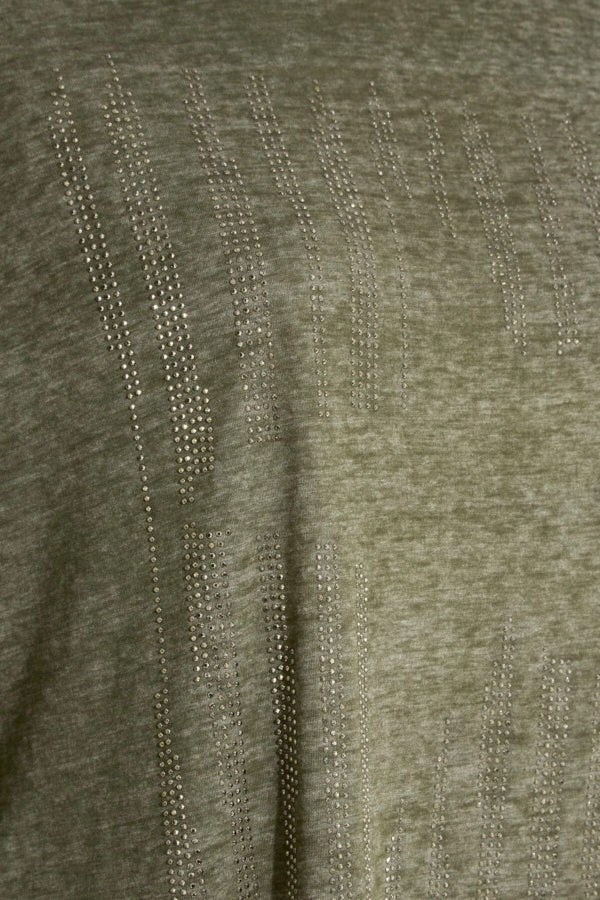 Büyük Beden Yarım Kollu Bisiklet Yaka Taş İşlemeli T-Shirt 173260 Vervegrand