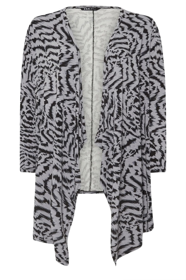 Büyük Beden Önü Kapamasız Uzun Kollu Asimetrik Kesim İnce Hırka 303692 Vervegrand