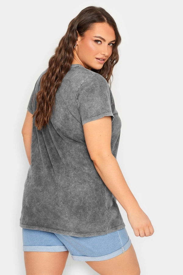 Vervegrand büyük beden günlük gri t-shirt modeli