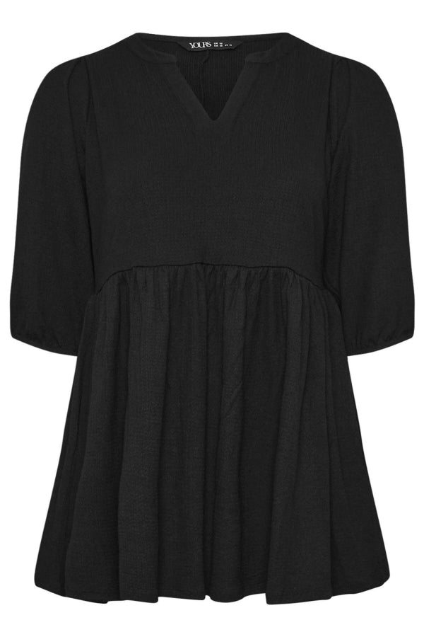 Büyük Beden V Yaka Esnek Kesim Yarım Kollu Eteği Bollaşan Bluz 322214 Vervegrand