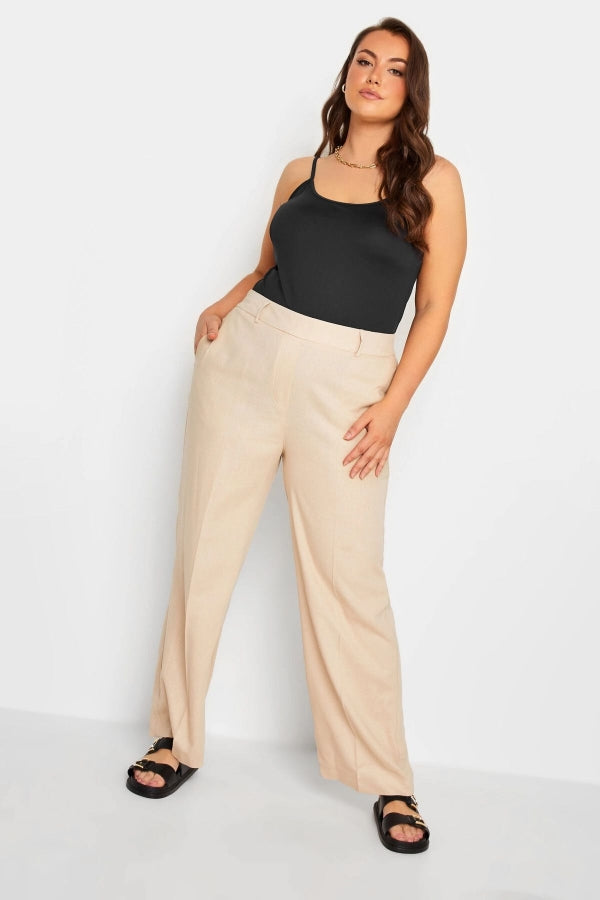 Büyük Beden İp Askılı Saten Görünümlü Dekolte Yaka Bluz 302241 Vervegrand