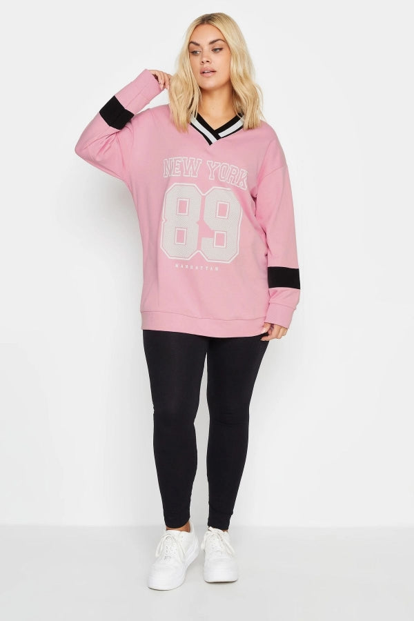 Büyük Beden Kadın Sweatshirt New York Baskılı Model