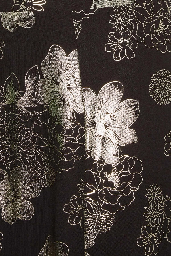 Büyük Beden Parlak Çiçek Desenli Uzun Kesim Etek 301805 Vervegrand